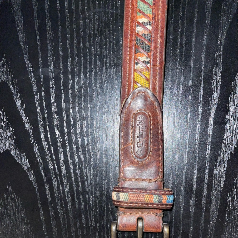 Columbia Leather Belt with Colorful Pattern